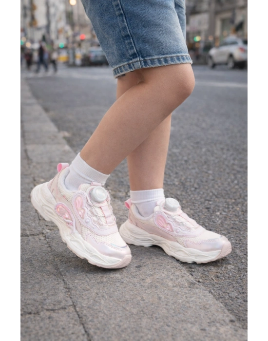 Kız Çocuk Mekanizmalı Spor Ayakkabı – Rahat ve Trend Tasarım