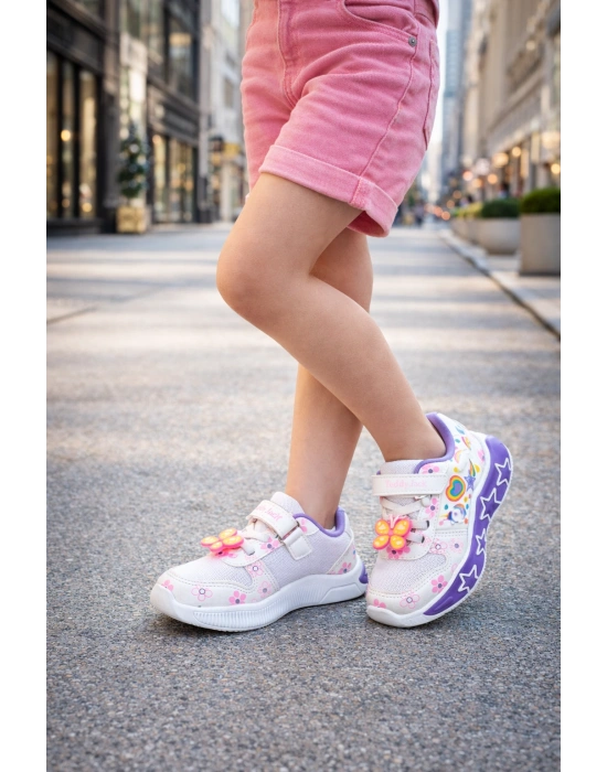 Kız Çocuk Eğlenceli Figürlü Işıklı Spor Ayakkabı