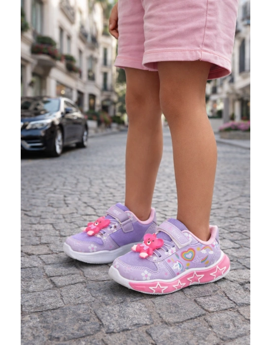 Kız Çocuk Eğlenceli Figürlü Işıklı Spor Ayakkabı