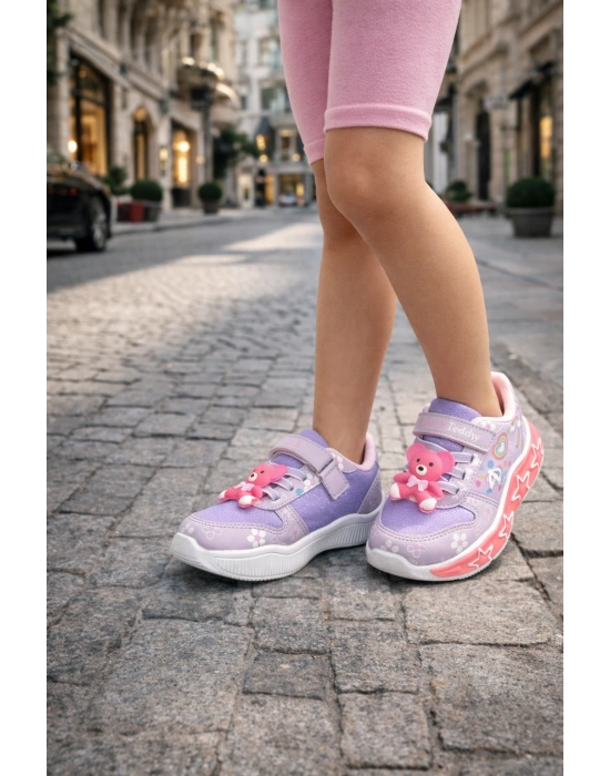 Kız Çocuk Eğlenceli Figürlü Işıklı Spor Ayakkabı