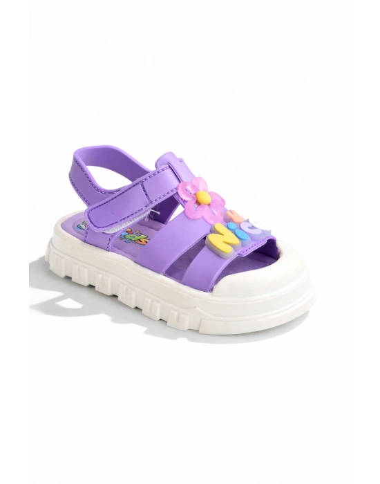 Kız Erkek Çocuk Sandalet Sevimli Figürlü Cırtlı Yazlık Ayakkabı