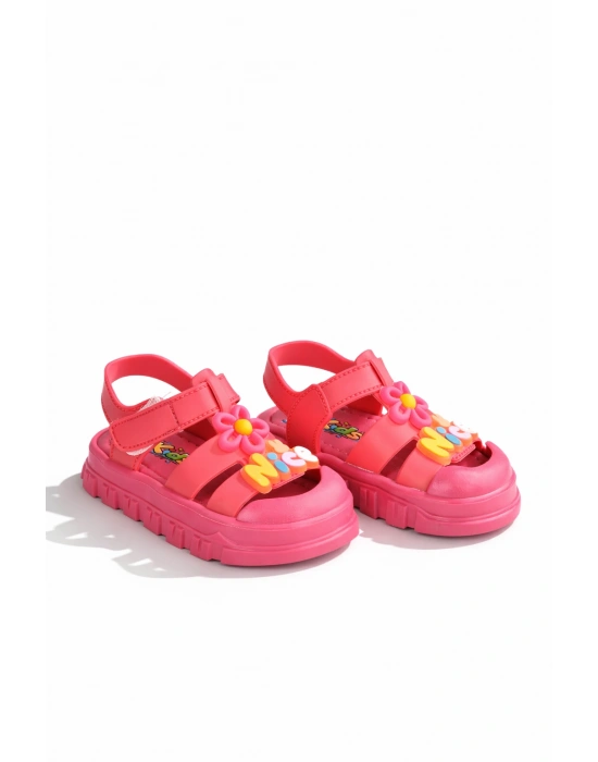 Kız Erkek Çocuk Sandalet Sevimli Figürlü Cırtlı Yazlık Ayakkabı