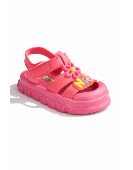 Kız Erkek Çocuk Sandalet Sevimli Figürlü Cırtlı Yazlık Ayakkabı