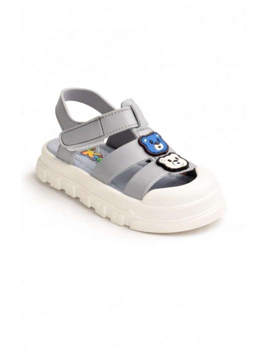 Kız Erkek Çocuk Sandalet Sevimli Figürlü Cırtlı Yazlık Ayakkabı