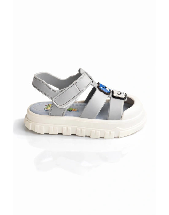 Kız Erkek Çocuk Sandalet Sevimli Figürlü Cırtlı Yazlık Ayakkabı