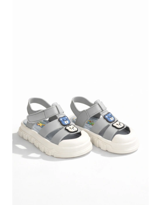 Kız Erkek Çocuk Sandalet Sevimli Figürlü Cırtlı Yazlık Ayakkabı