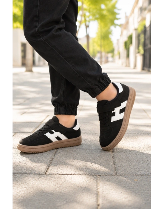 Unisex Çoçuk Süet Günlük Kullanım Cırtlı Sneakers
