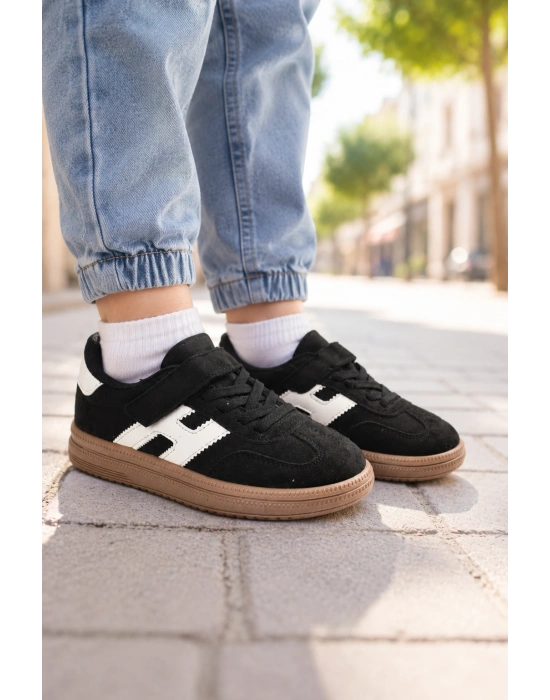 Unisex Çoçuk Süet Günlük Kullanım Cırtlı Sneakers