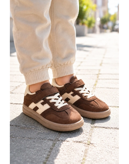 Unisex Çoçuk Süet Günlük Kullanım Cırtlı Sneakers