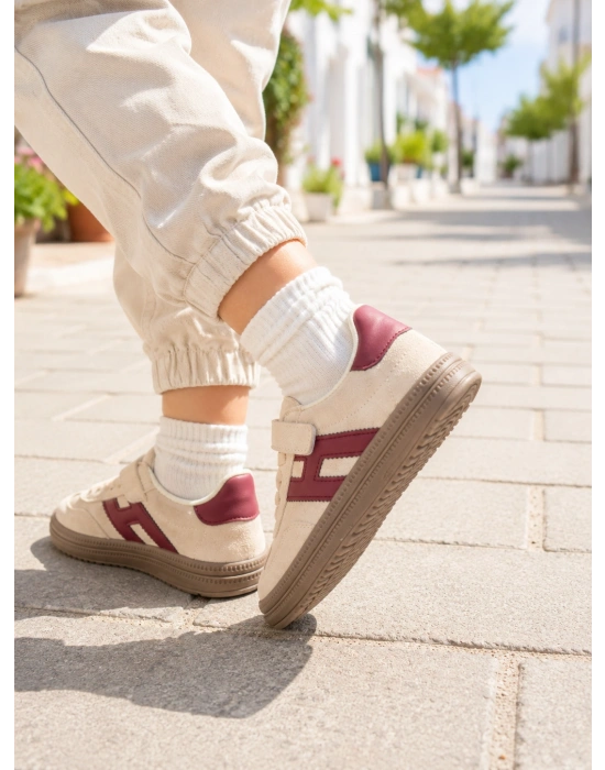 Unisex Çoçuk Süet Günlük Kullanım Cırtlı Sneakers