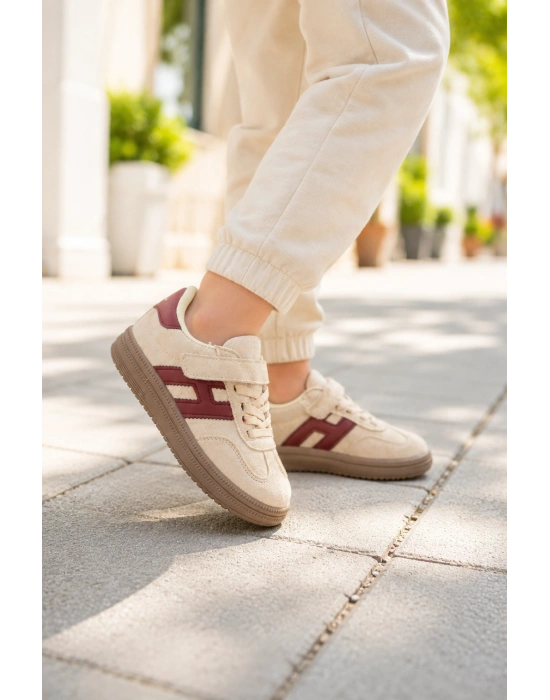 Unisex Çoçuk Süet Günlük Kullanım Cırtlı Sneakers