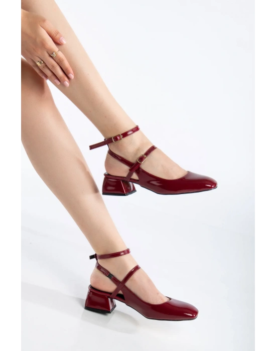 Arkası Açık Kare Burunlu Kısa Topuk Günlük Rahat Babet Kadın Topuklu Ayakkabı