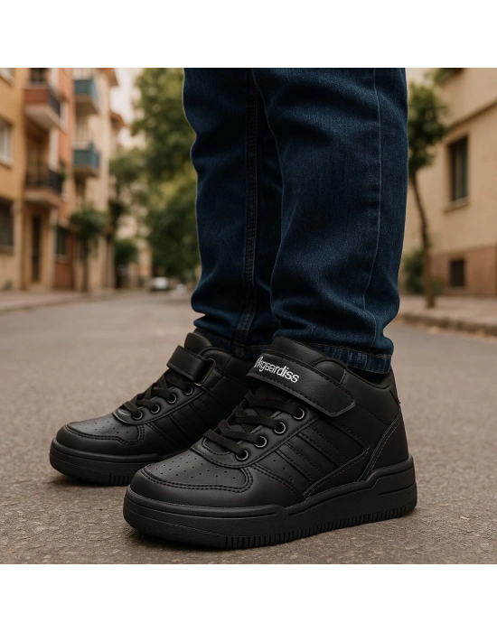 basket modeli yapışkanlı boğazlı unısex spor ayakkabı