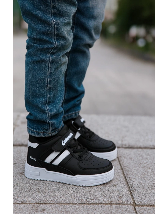 basket modeli yapışkanlı boğazlı unısex spor ayakkabı