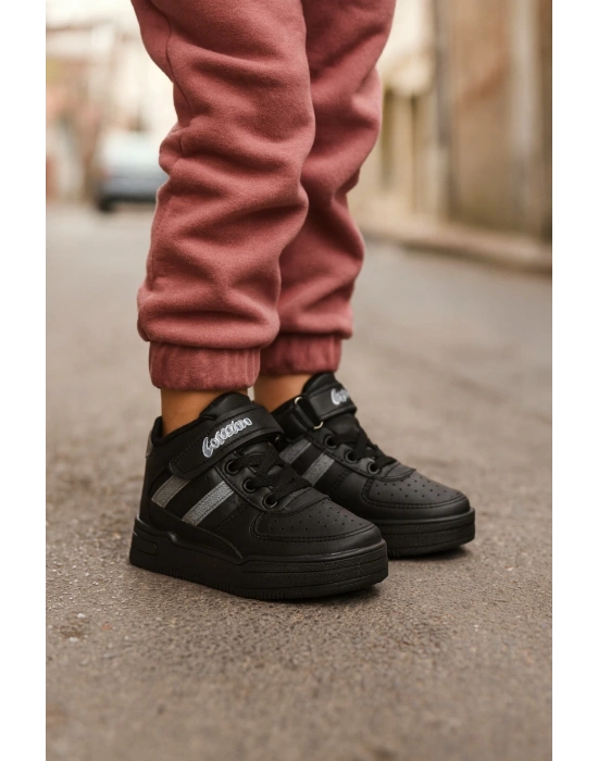 basket modeli yapışkanlı boğazlı unısex spor ayakkabı