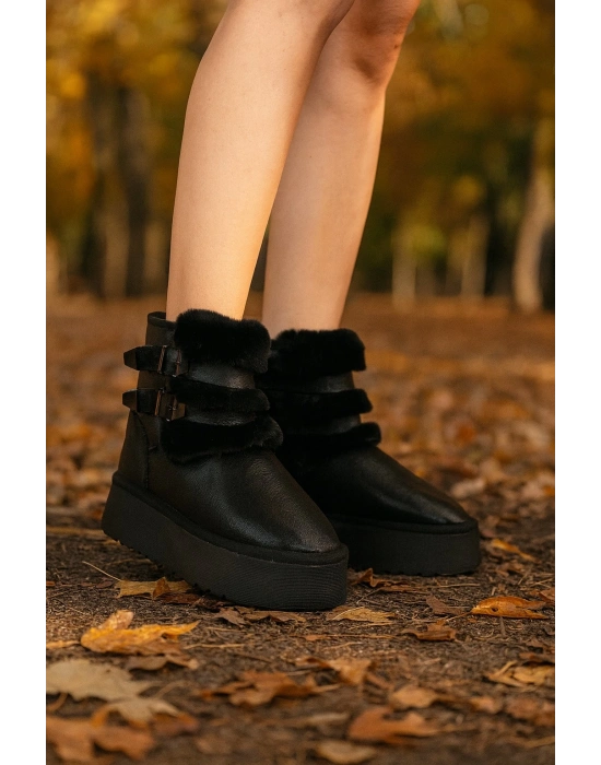 Çift Tokalı KalınTaban Kadın Bot