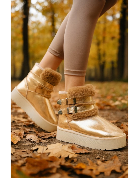 Çift Tokalı KalınTaban Kadın Bot