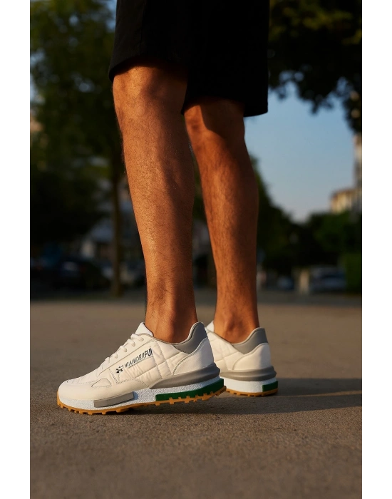 Erkek Spor Ayakkabı Beyaz Günlük Ortopedik Rahat Kaliteli ve Konforlu Kullanışlı Bağcıklı