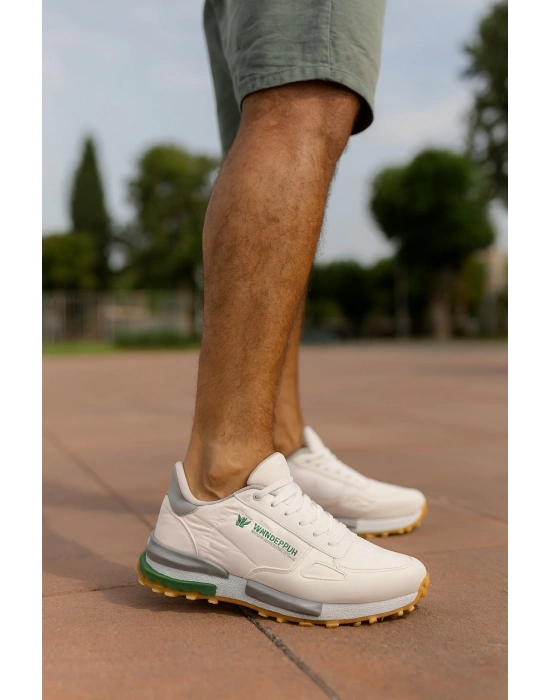 Erkek Spor Ayakkabı Beyaz Günlük Ortopedik Rahat Kaliteli ve Konforlu Kullanışlı Bağcıklı