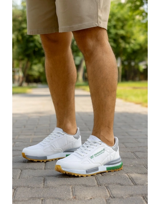 Erkek Spor Ayakkabı Beyaz Günlük Ortopedik Rahat Kaliteli ve Konforlu Kullanışlı Bağcıklı