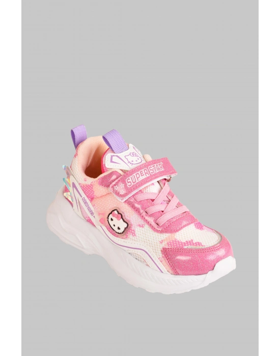 Günlük Kız Çocuk Sneaker Lastik Bağcıklı Hologram Cırtlı Ayakkabı