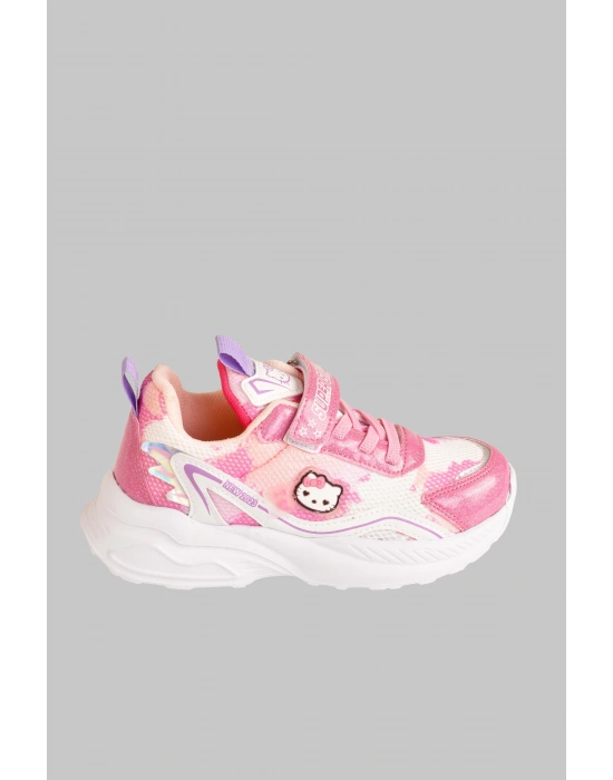 Günlük Kız Çocuk Sneaker Lastik Bağcıklı Hologram Cırtlı Ayakkabı