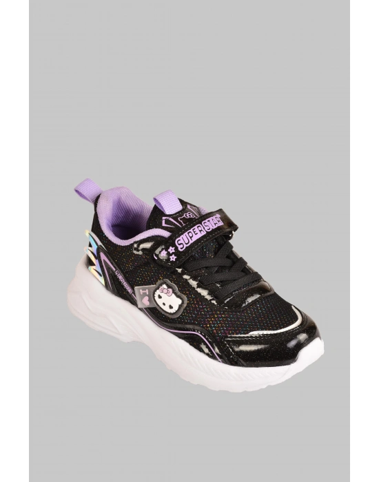 Günlük Kız Çocuk Sneaker Lastik Bağcıklı Hologram Cırtlı Ayakkabı