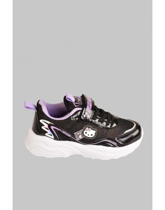 Günlük Kız Çocuk Sneaker Lastik Bağcıklı Hologram Cırtlı Ayakkabı