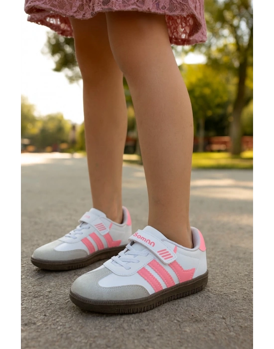 Günlük Unisex Çocuk Sneaker Bağcıklı Hafif Kaymaz Taban Ayakkabı
