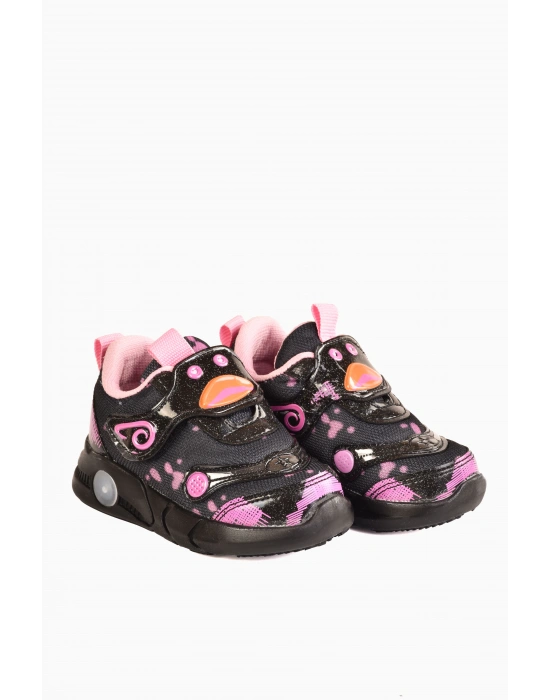 Işıklı Gülen Yüz Figür Çocuk Ayakkabı Esnek Tabanlı Nefes Alabilen Çocuk Spor Ayakkabı