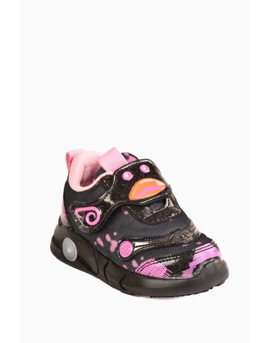 Işıklı Gülen Yüz Figür Çocuk Ayakkabı Esnek Tabanlı Nefes Alabilen Çocuk Spor Ayakkabı