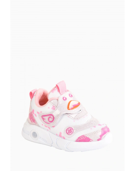 Işıklı Gülen Yüz Figür Çocuk Ayakkabı Esnek Tabanlı Nefes Alabilen Çocuk Spor Ayakkabı