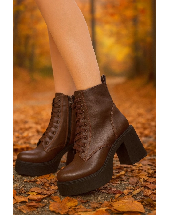 Kadın Bağcıklı Platform Topuklu Bot