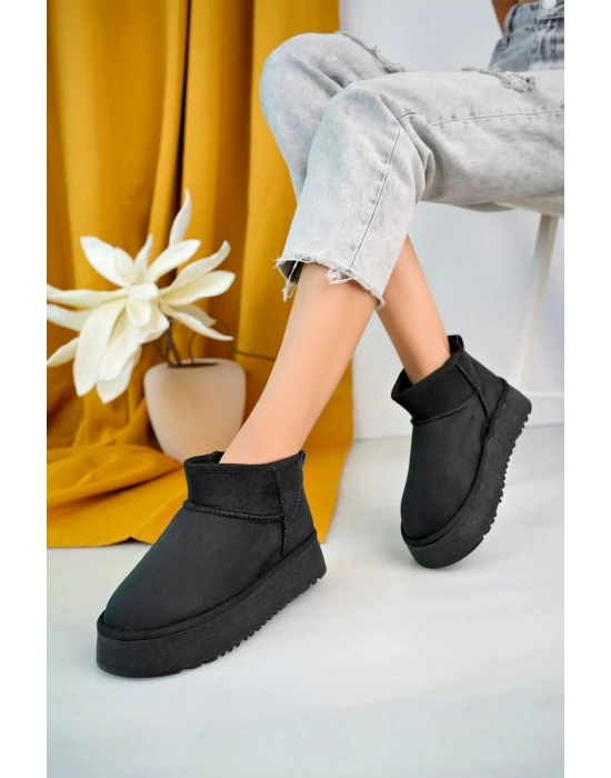 KADIN BEJ SÜET İÇİ KÜRKLÜ KALIN TABAN BİLEKTE KISA KADIN BOT & BOOTİE