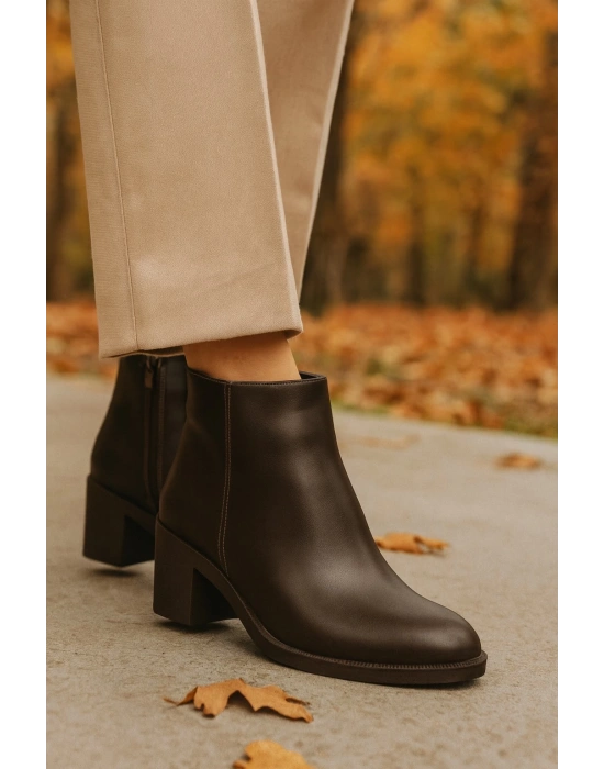 Kadın Fermuarlı Topuklu Bot