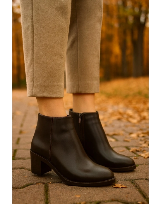 Kadın Fermuarlı Topuklu Bot