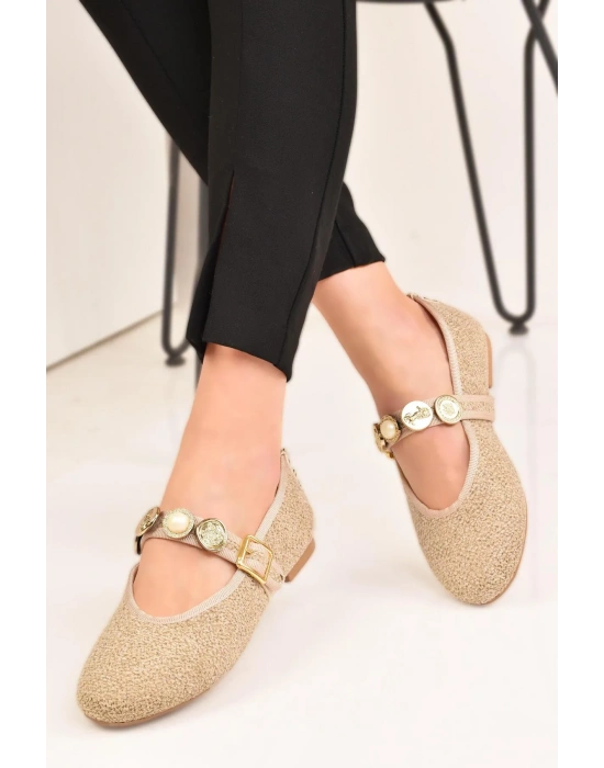 Kadın Günlük Babet Tokalı Ayarlanabilir Hafif Rahat Ayakkabı