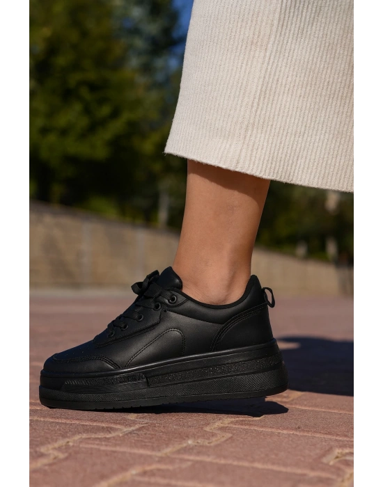 Kadın Günlük Yüksek Taşlı Taban Rahat Kalıp Yürüyüş ve Ortopedik Spor Ayakkabı