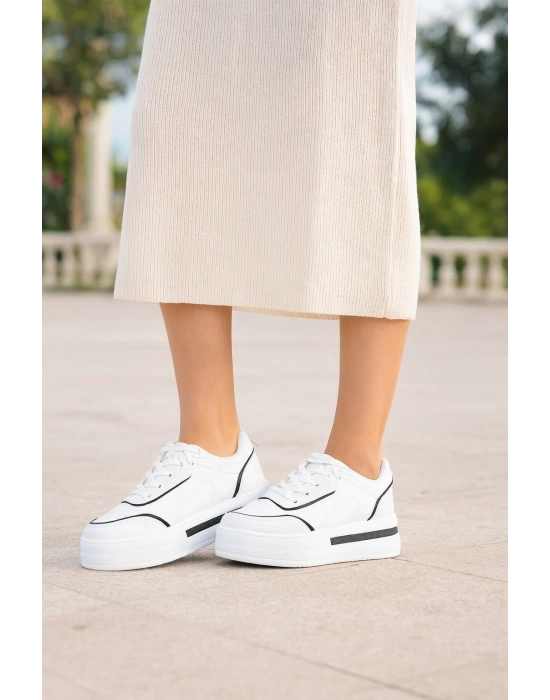 Kadın Günlük Yüksek Taşlı Taban Rahat Kalıp Yürüyüş ve Ortopedik Spor Ayakkabı