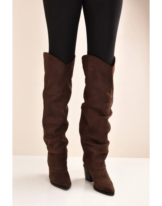 Kadın Körüklü Kalın Topuklu Kovboy Çizme