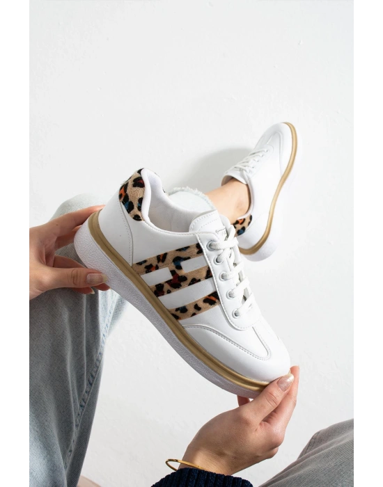 Kadın Leopar Desenli Ortopedik Günlük Spor Ayakkabısı