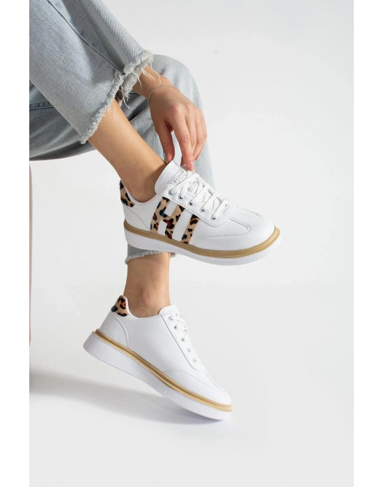 Kadın Leopar Desenli Ortopedik Günlük Spor Ayakkabısı