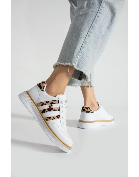 Kadın Leopar Desenli Ortopedik Günlük Spor Ayakkabısı