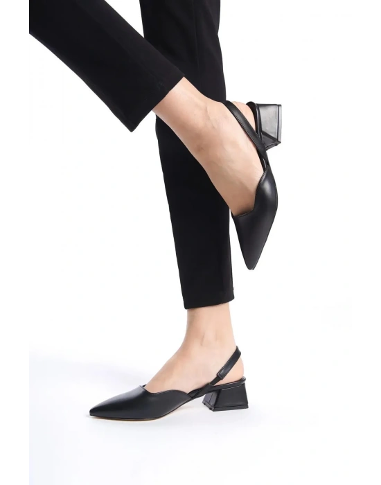 Kadın Sivri Burun Arkası Açık Klasik Topuklu Ayakkabı