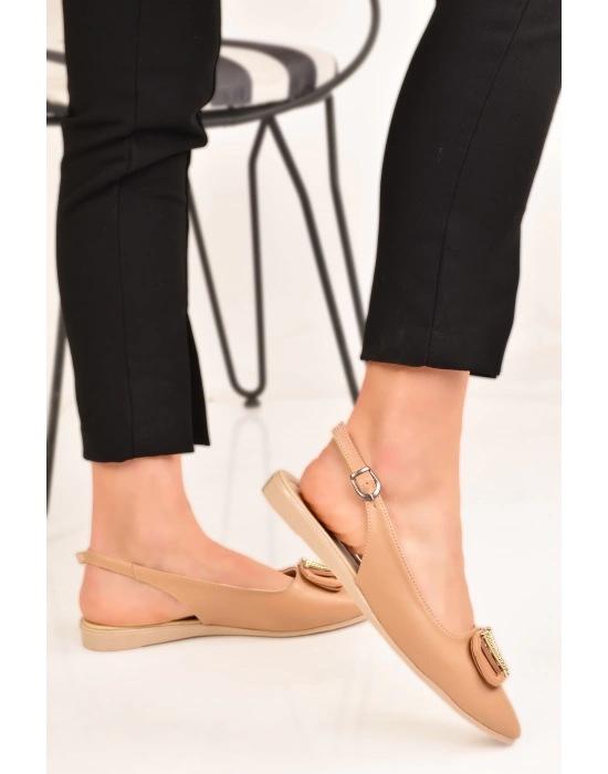 Kadın Sivri Burun V Tokalı Günlük Babet