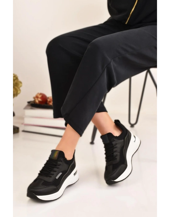 Kadın Siyah Sneaker Spor Ayakkabı