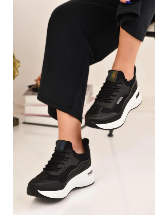Kadın Siyah Sneaker Spor Ayakkabı