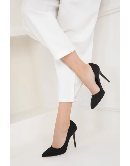 Kadın Süet Yüksek Topuk Stiletto Ayakkabı