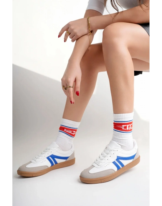 Kadın Sneaker Bağcıklı Düz Taban Spor Ayakkabı