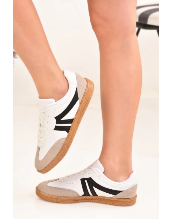 Kadın Süet Detay Kaydırmaz Tabanlı Günlük Stil Kadın Spor Ayakkabı